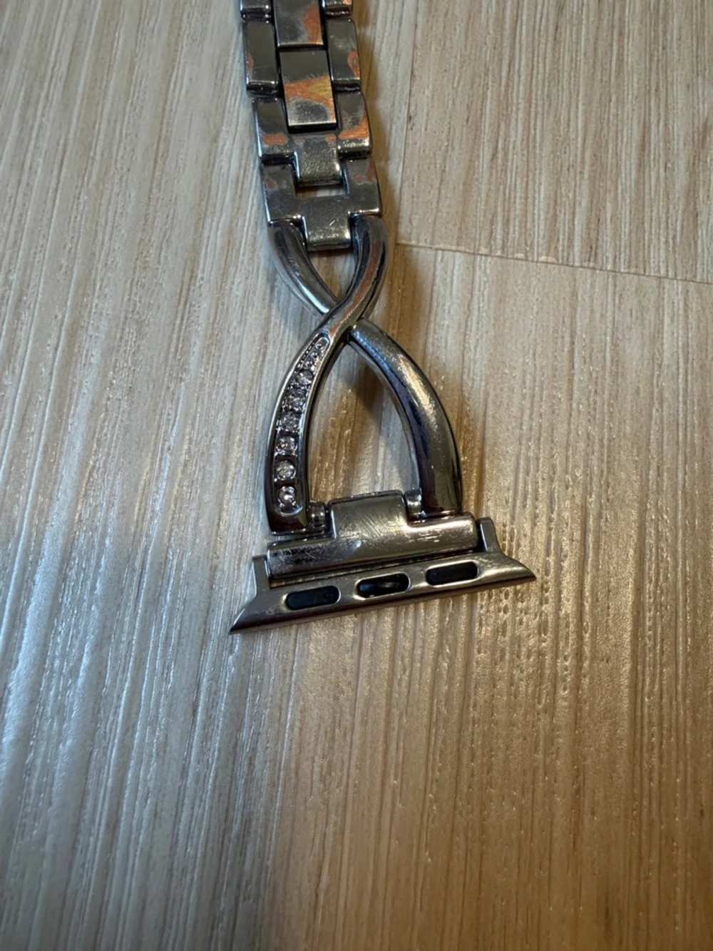 Silver Metal Link Watch Band Adapter for Apple Watch
